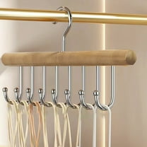 Belt Hanger For Closet Wooden Closet Organizer Belt Rack With 8 Hooks Multifunction Tie Hanger Sturdy Space Saving Closet Storage Rack For Belts Scarves Ties Accessories Durable Closet Organizer