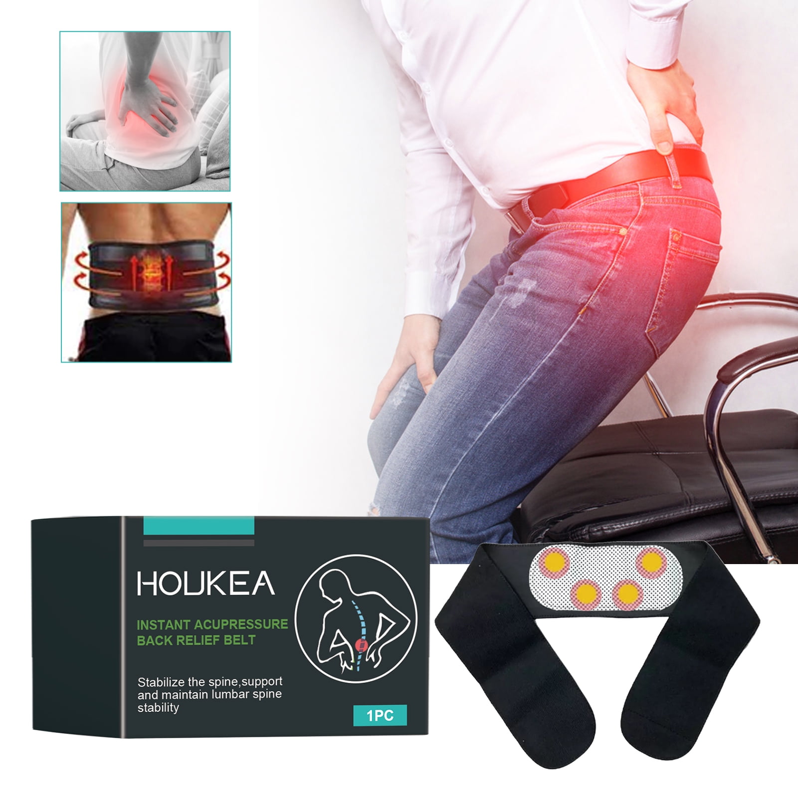 Belt,Lumbar Support Belt Lumbar Support Heat Waistbelt Therapy Muscle