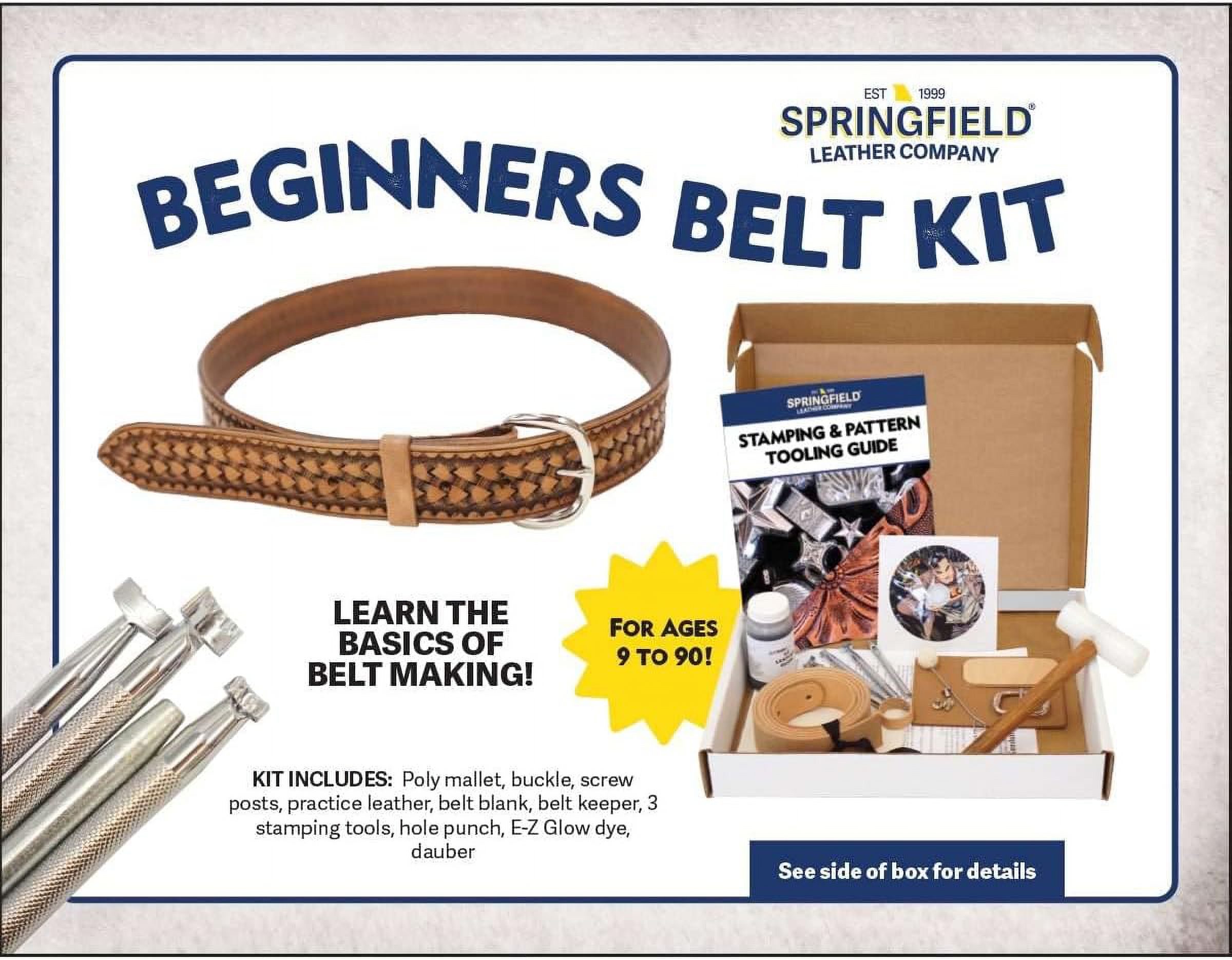 Belt Making Kit For Beginners With Stamping Tools, Pattern Designs And