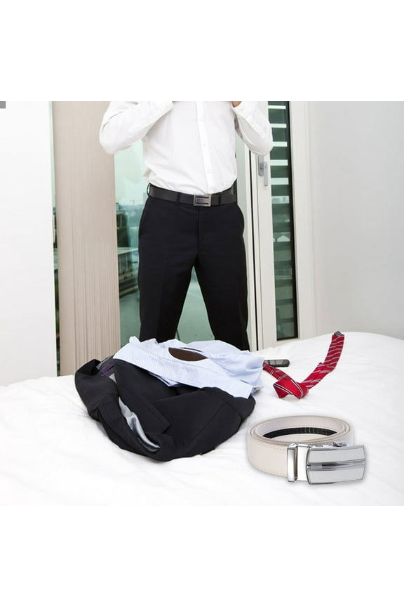 Belt Men'S Cowhide Belt Automatic Buckle Waistband 48 Inch Belt Casual Belts Automatic Buckle Dressing Belt for Men Wide Click Belts for Men Leather Suit Belt Women Slide Belt Top Grain Forever Belt