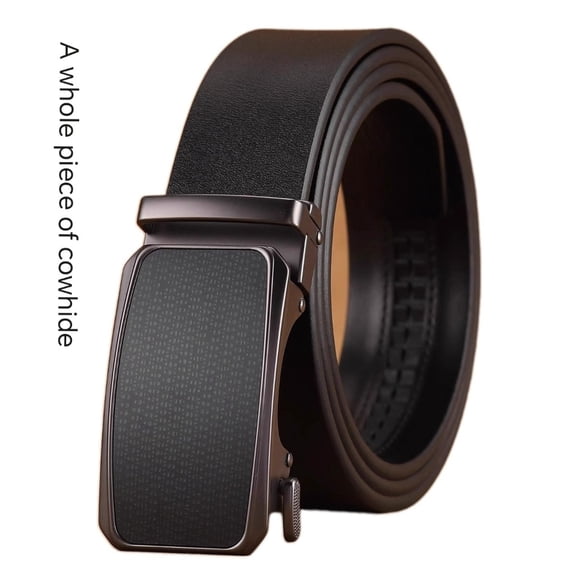 Belt Men's Leather Automatic Buckle Fashion Design Belt Black Belt Simple Versatile Belt