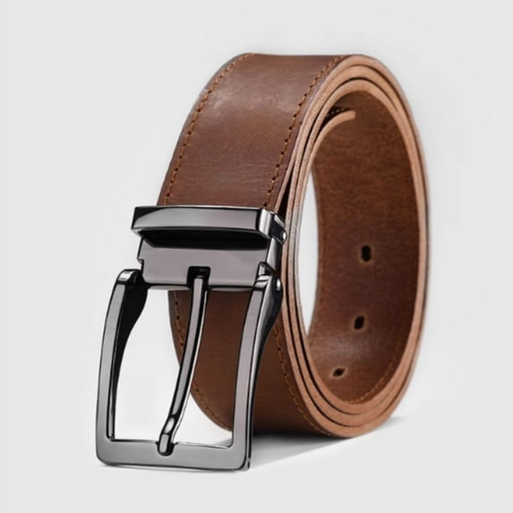 Belt, Men's Leather, First Cowhide, Personality, Silver Buckle Belt, Pin Buckle, Jeans Belt, Casual