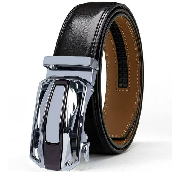Belt Men's Leather Trend Young People's Business Alloy Automatic Buckle Belt Men's Premium Casual Versatile Belt