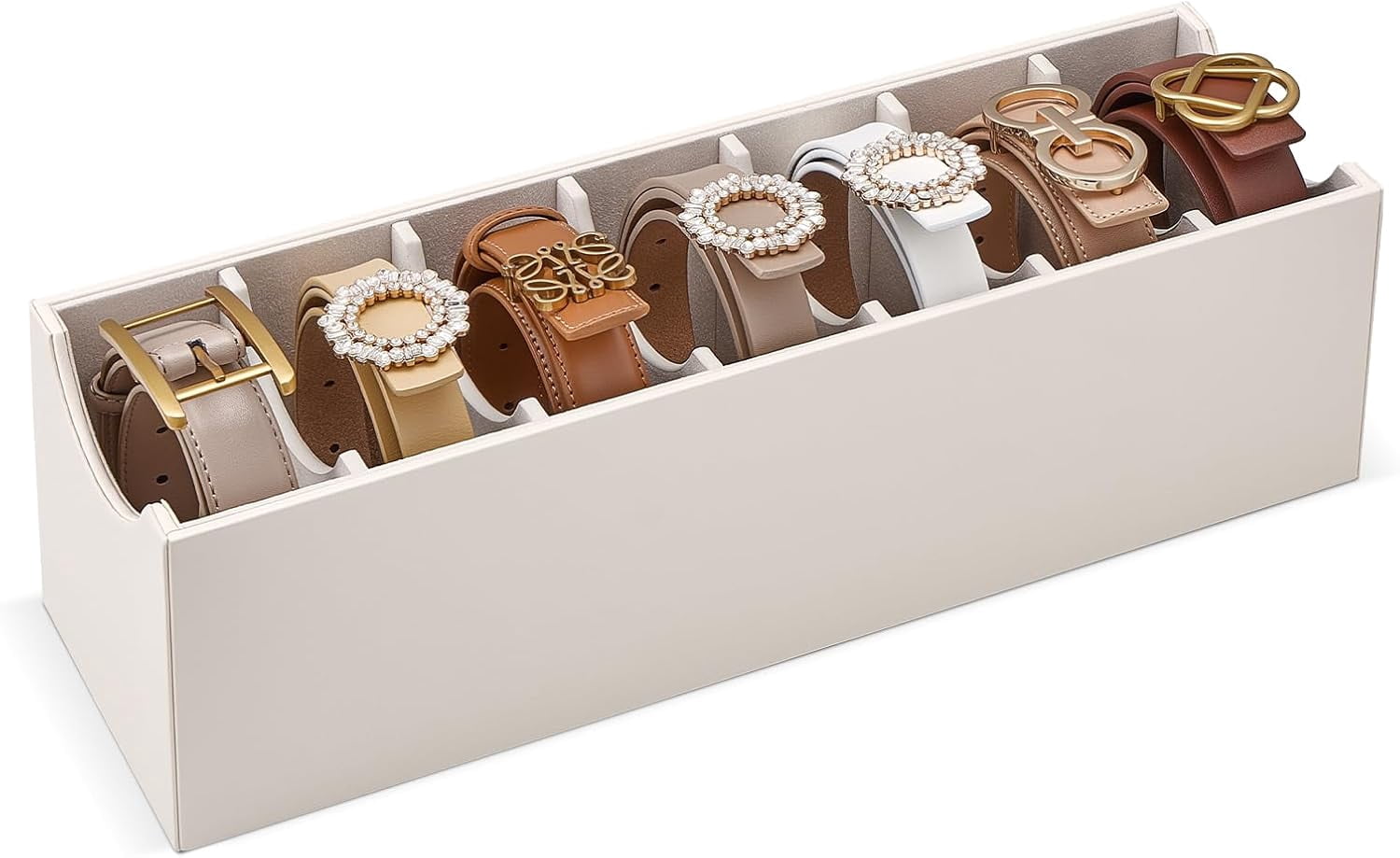 Belt Organizer for Closet, Belt Box & Storage Drawer -Cream - Walmart.com