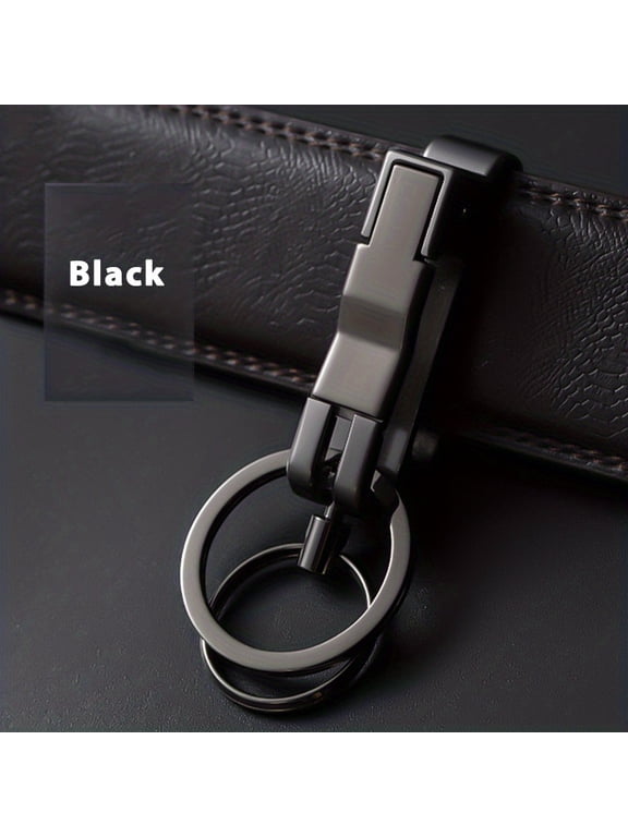Belt Loop Car Keychain for Men, Creative Zinc Alloy Anti-Lost Dual Keyring Pendant, High Quality Key Accessory, Multiple Colors Available