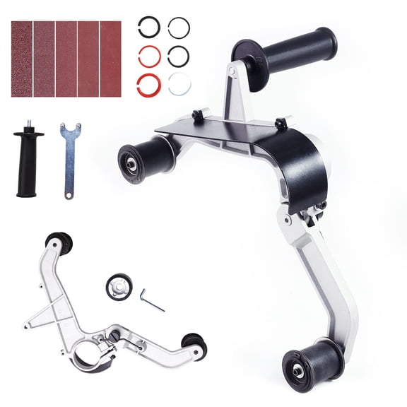 Belt Sander Adapter Kit with 6 Adapters 10 Sanding Belts for Angle Grinder Pipe Polishing