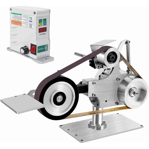 Belt Sander Bench Grinder, Desktop Belt Knife Sharpener Belt Sander Polisher Sharpener Grinder - DC Brushless Motor Polishing Machine 550W 110V