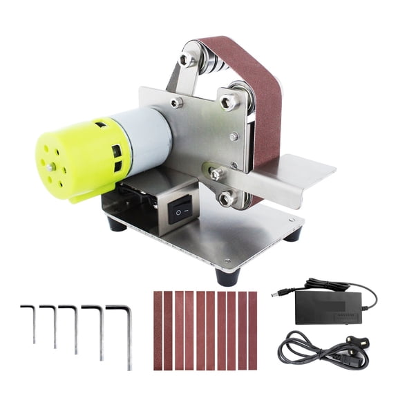 Belt Sander Electric Sanding Grinding Machine 7 Variable Speed Polishing Machine Cutter Edges Sharpener For Wood Acrylic Metal ,Easy Operation