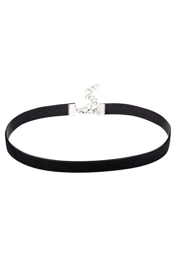 Belt Simple Fashion Short Necklace Velvet Collar Necklaces Classic Choker Necklace for Women Ultra Comfortable Stretch Velvet Ribbon Halloween Birthday Party Decorations (Black )