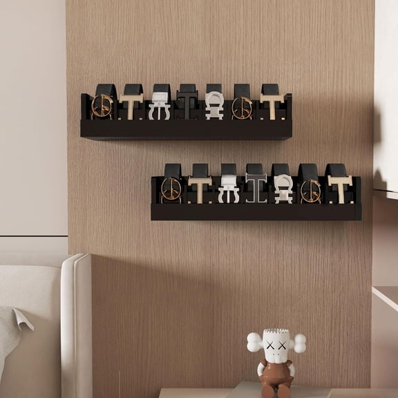 Belt Storage Organizer Box - Bamboo Belt Organizer for Closet | Wooden Belt Tie Hanger Racks for Drawer | Belt Display Holder Wall Mount with Tie Clip