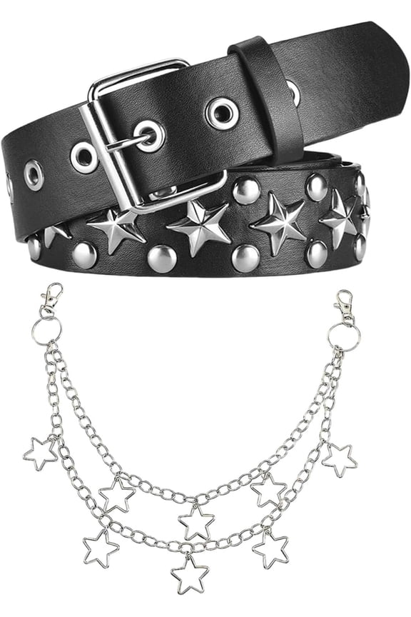 Belt, Studded Belt Emo Goth Belts Punk Rock Rivet Jeans Pants Chain Y2k Accessories for Women Men