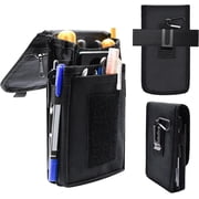 Belt Tool Pouch, Tactical Utility Organizer with Cell Phone Holder, Durable Heavy-Duty 1000D Nylon EDC Multitool Holster with Multi-Pockets for Electricians, Handymen, Work, Hiking, Daily Use