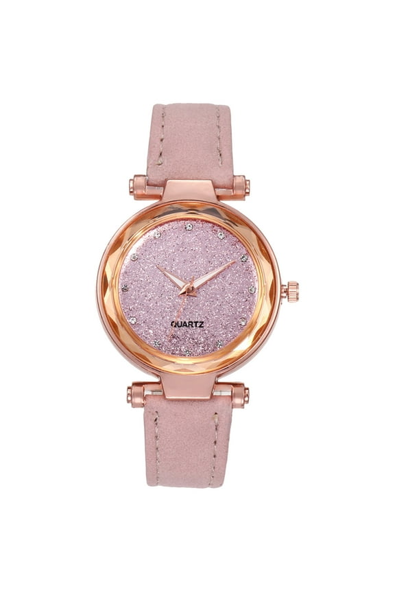 Belt Watch Starry-Sky Frosted Design Elegant Women's Timepiece for Fashion Enthusiasts