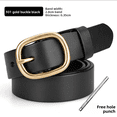thumbnail image 1 of Belt Women's Head Layer Pure Cowhide Premium Versatile Casual Jeans Belt Stylish Simple Pin Buckle Belt Women, 1 of 6