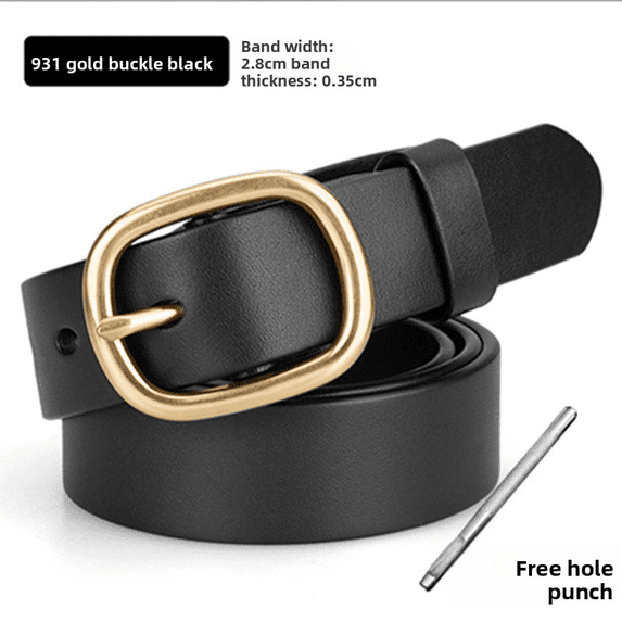 Belt Women's Head Layer Pure Cowhide Premium Versatile Casual Jeans Belt Stylish Simple Pin Buckle Belt Women