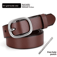 thumbnail image 1 of Belt Women's Head Layer Pure Cowhide Premium Versatile Casual Jeans Belt Stylish Simple Pin Buckle Belt Women, 1 of 5