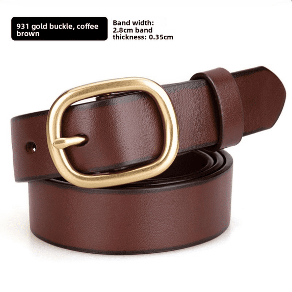 Belt Women's Head Layer Pure Cowhide Premium Versatile Casual Jeans Belt Stylish Simple Pin Buckle Belt Women
