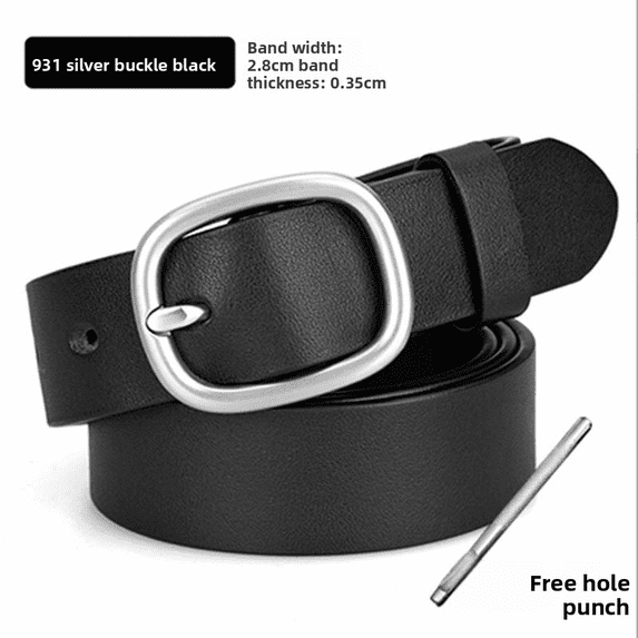 Belt Women's Head Layer Pure Cowhide Premium Versatile Casual Jeans Belt Stylish Simple Pin Buckle Belt Women