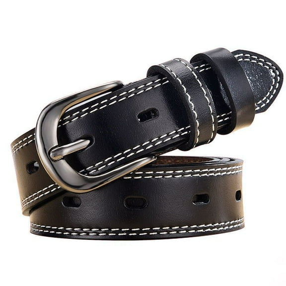 Belt Women's Hollow Real Soft Leather No Punching Belt Women's Korean Version Versatile Fashion Casual Decoration Jeans Belt