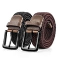 thumbnail image 1 of Maikun Stretch Belts for Men Woven Black&Brown Belt for Casual Pants and Jeans, 1 of 10