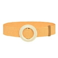 thumbnail image 1 of Belt for Women Solid Woven Elastic Casual Summer Stretch Skinny With Wooden Buckle Belts, 1 of 2