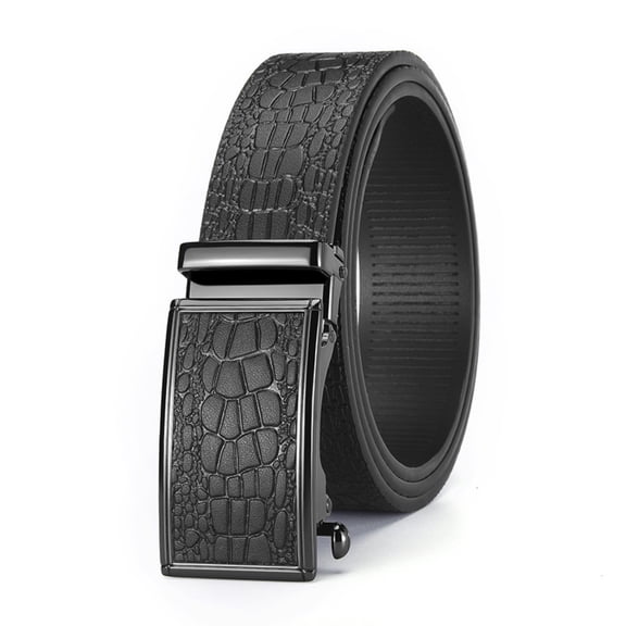 Belt men's leather high-end alligator pattern first layer cowhide belt men's business toothless automatic buckle high-end belt