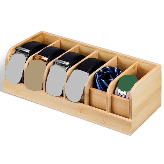 Belt organizer, 6 compartment belt holder belt hanger closet and belt organizer for drawer,belt rack, belt storage organizer, belt hangers for men and women