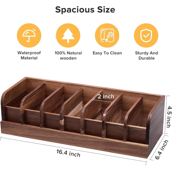 Belt organizer, 7 compartment belt holder belt hanger closet and belt organizer for drawer,belt rack, belt storage organizer, belt hangers for men and women (Acacia wood)