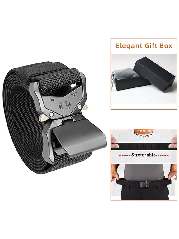 Belt with Stretch Hiking Rigger 1.5" Nylon Web Work Belt with Heavy Duty Quick Release Buckle