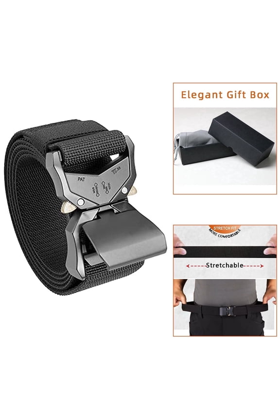 Belt with Stretch Hiking Rigger 1.5" Nylon Web Work Belt with Heavy Duty Quick Release Buckle