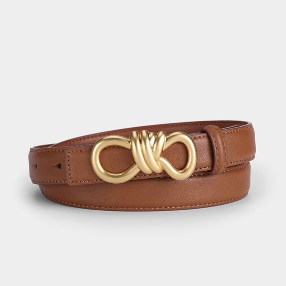 Belt women's leather black casual versatile decoration with skirt belt thin Korean jeans with ins style