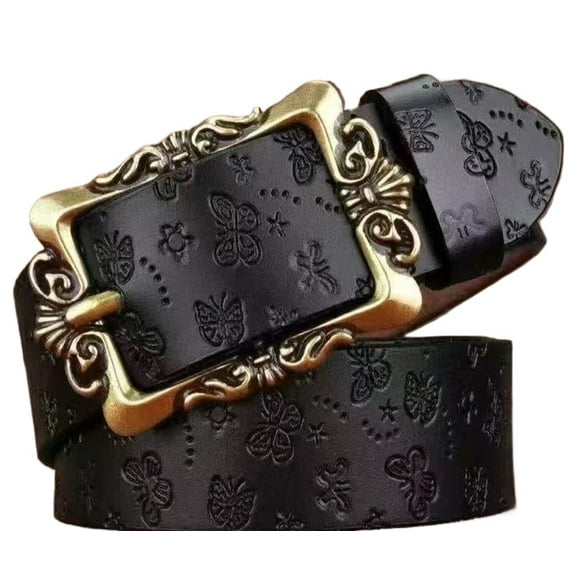 Belt women's real soft leather belt women's wide retro fashion Korean version versatile decorative jeans belt tide