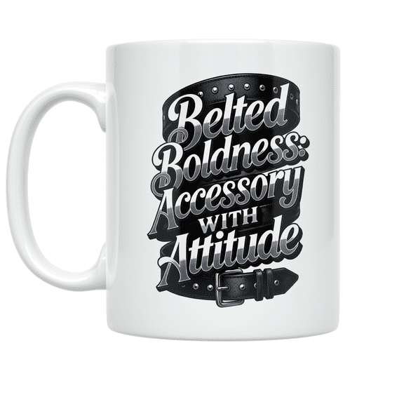 Belted Boldness: Accessory with Attitude - Fashion Enthusiast - 11 oz Ceramic Coffee Mug