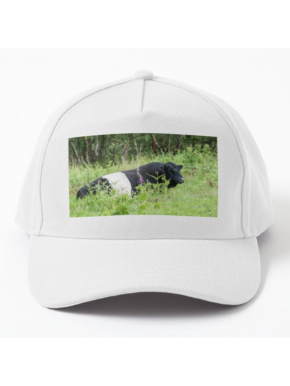 Belted Galloway Bull Baseball Hat, Farm Cattle Breed Graphic Design, Classic Rural Cap
