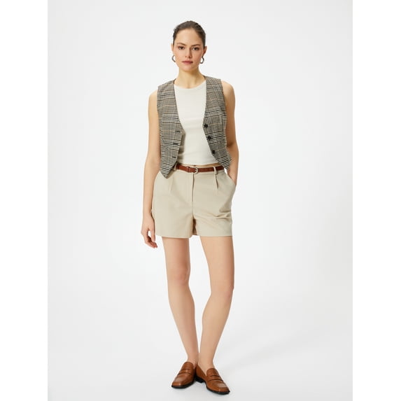 Belted High Rise Mini Shorts