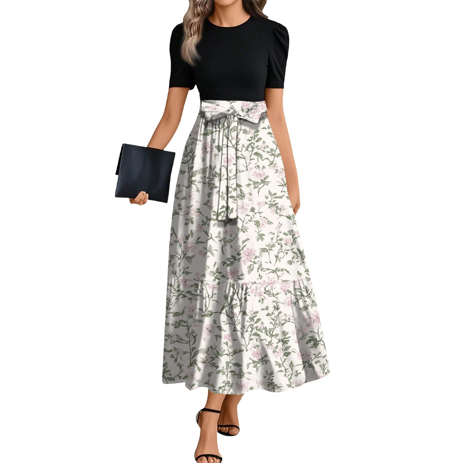 spring graduation dresses 2025 Belted Waist Casual Summer Dress, Vintage for Women A Line Flowy Beach Vacation Homecoming Satin Dress Wedding Bride mfgstyle_BEBE1226