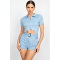 thumbnail image 1 of Belted Zip-up Denim Romper S, 1 of 4