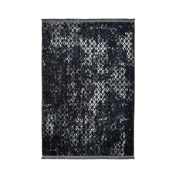 Beltinci Black Geometric Polyester Area Rugs for Living Room Washable Rugs Boho Area Rug Soft Neutral Geometric Bohemian Carpet Distressed Indoor Rug for Bedroom Dining Room Foldable Nonslip Rug