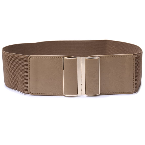 Beltox Fine Women 3" Wide Khaki Belt Elastic Stretch for Female