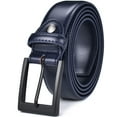 thumbnail image 1 of Beltox Men Blue Belt Casual Dress Jeans 1.25” Wide w Black Buckle 40, 1 of 6