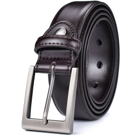 Beltox Men Coffee Belt Casual Dress Jeans 1.25” Wide w Brushed Buckle 44