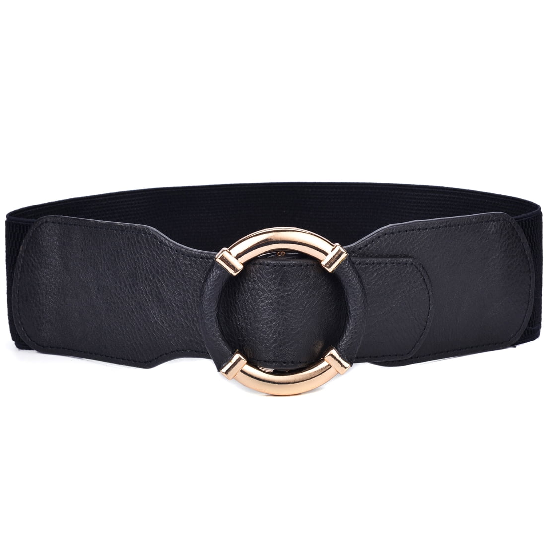 Women Stretchy Wide Belt Vintage, Black Elastic JASGOOD Women Retro Wide Elastic Belt Stretchy Waist Belt  main image 4