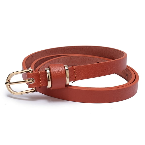 Beltox Women’s Skinny Leather Brown Belt Waist or Hips Ornament Size 36