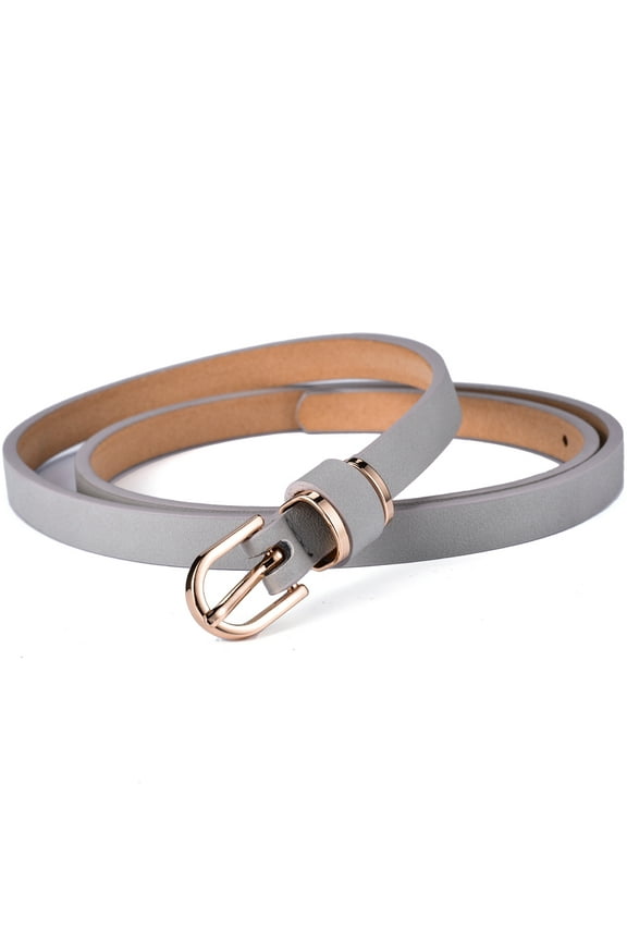 Beltox Women’s Skinny Leather Grey Belt Waist or Hips Ornament Size 26