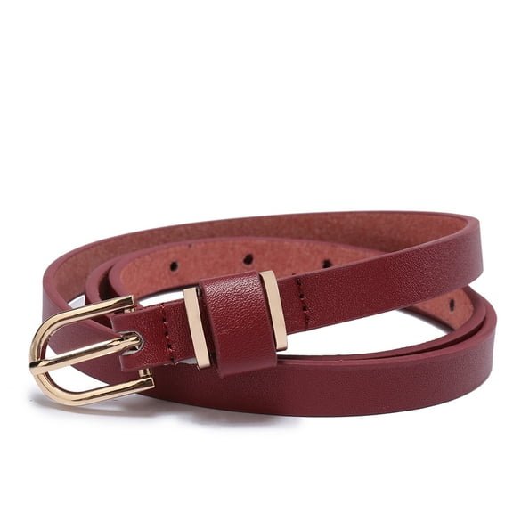Beltox Women’s Skinny Leather Red Belt Waist or Hips Ornament Size 38