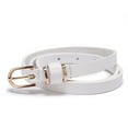 thumbnail image 1 of Beltox Women’s Skinny Leather White Belt Waist or Hips Ornament Size 28, 1 of 5