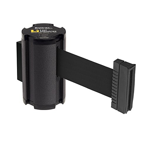 Beltrac 7 ft WallMounted Retractable Belt Safety Barrier, Wrinkle Black with Black Belt