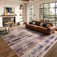 thumbnail image 1 of Beltran 6'x9' Abstract Watercolor Striped Area Rug, Washable Non Slip Low Pile Boho Rug, Pastel Multicolor Stain Resistant Rug for Living Room Bedroom, Beige, 1 of 8