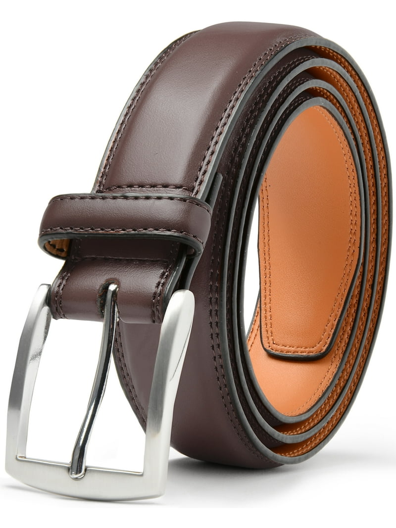 Carlo Fellini Men's Handmade 100% Cowhide Leather Dress Belt, Single Prong  Buckle, Versatile and Stylish - Walmart.com