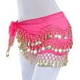 thumbnail image 1 of Belts for Women Chiffon Belly Dance Scarf Wrap Belt Tribal Sash Skirt Silver 128 Coins, 1 of 2